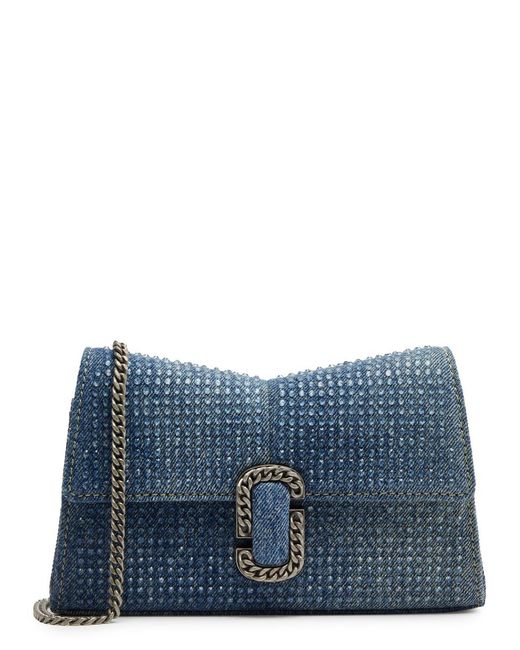 Marc Jacobs Blue The St. Marc Embellished Wallet-On-Chain