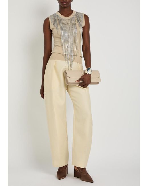 Sportmax Natural Crystal-Embellished Fine-Knit Top