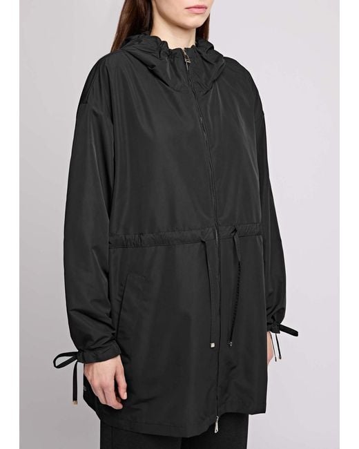 Moncler Black Shaverne Hooded Shell Parka