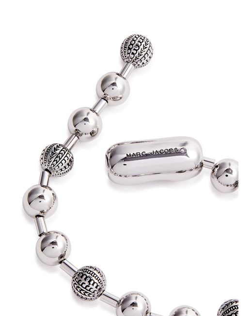Marc Jacobs White The Monogram Ball Chain Bracelet