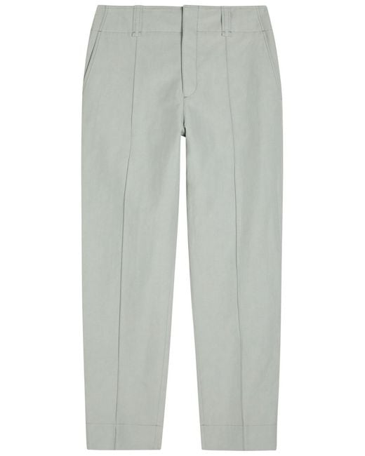 Chloé Gray Tapered-Leg Trousers