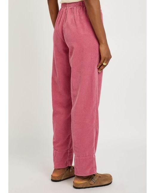 American Vintage Pink Padow Straight-Leg Corduroy Trousers