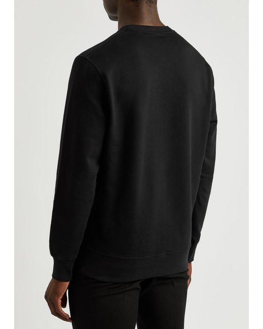 Alexander McQueen Black Logo-Embroidered Cotton Sweatshirt for men