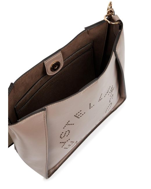 Stella McCartney Gray Stella Logo Mini Faux Leather Cross-body Bag