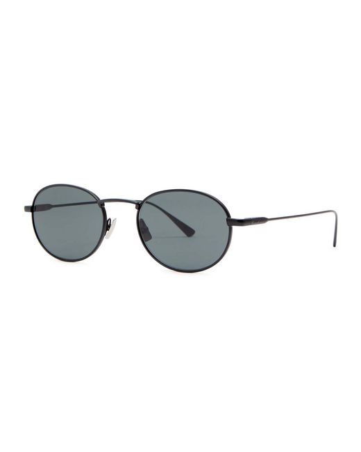Saint Laurent Black Oval-Frame Sunglasses for men
