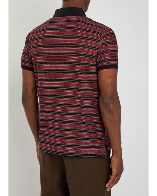Vivienne Westwood Red Striped Logo Cotton Polo Shirt for men