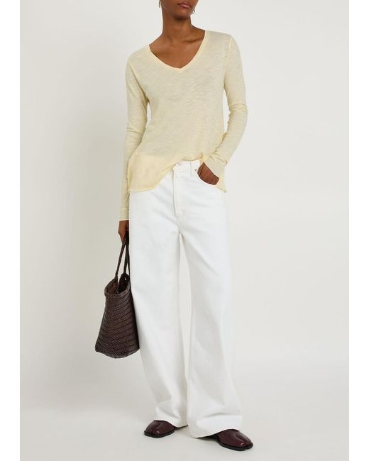 American Vintage Natural Jacksonville Slubbed Cotton-Blend Top