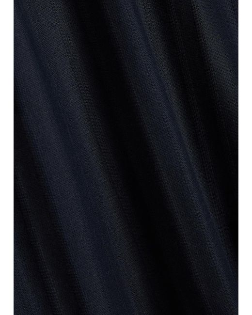 Boss Blue Parley Striped-Knit Cotton Polo Shirt for men
