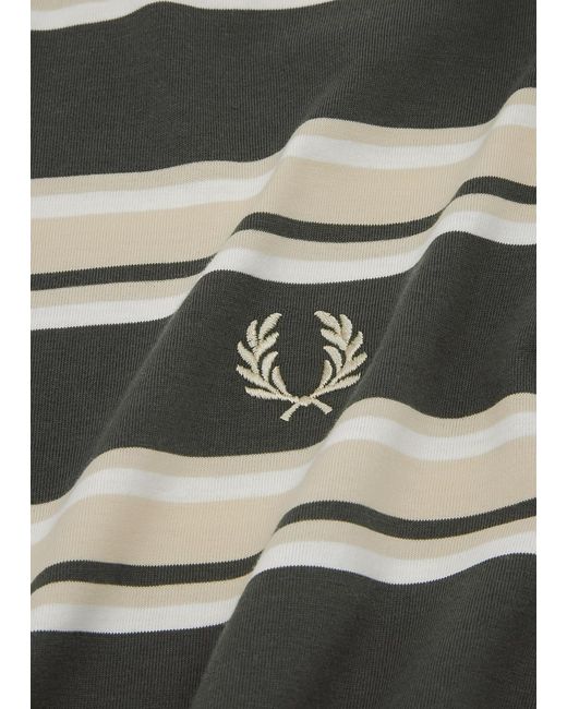 Fred Perry Gray Striped Cotton T-shirt for men
