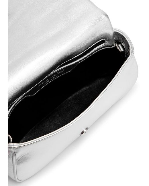 Alexander McQueen Gray The Seal Mini Metallic Leather Cross-body Bag