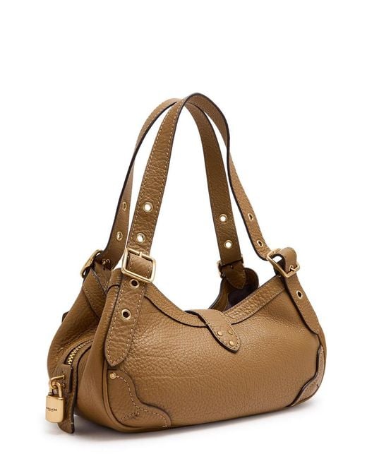 COACH Brown Drifter Small Grained Leather Shoulder Bag