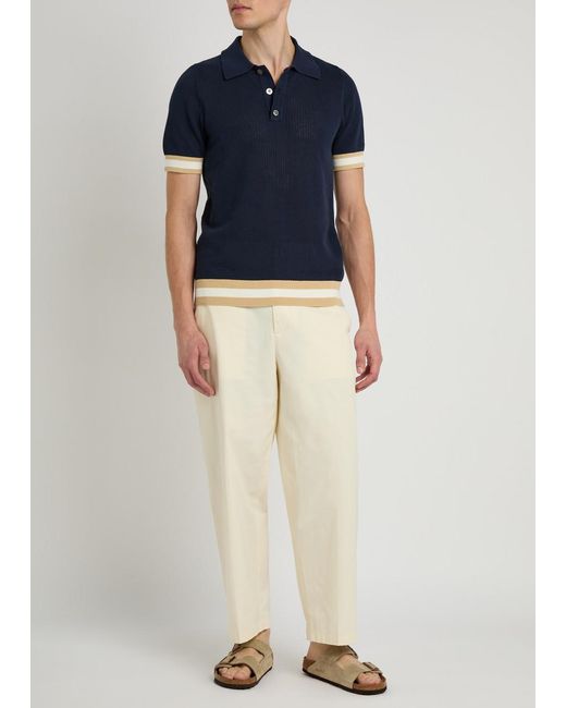 CHE Blue Quinn Open-Knit Polo Shirt for men