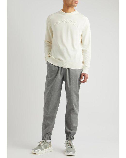 Moncler Gray Stretch-cotton Trousers for men