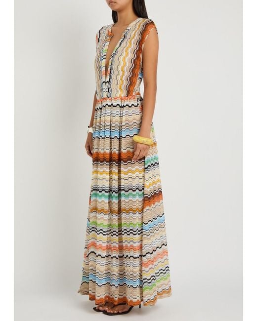 Missoni Multicolor Zigzag Fine-Knit Maxi Cover-Up Dress