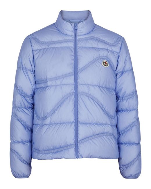 Moncler Blue Cabbage Quilted Shell Jacket for men