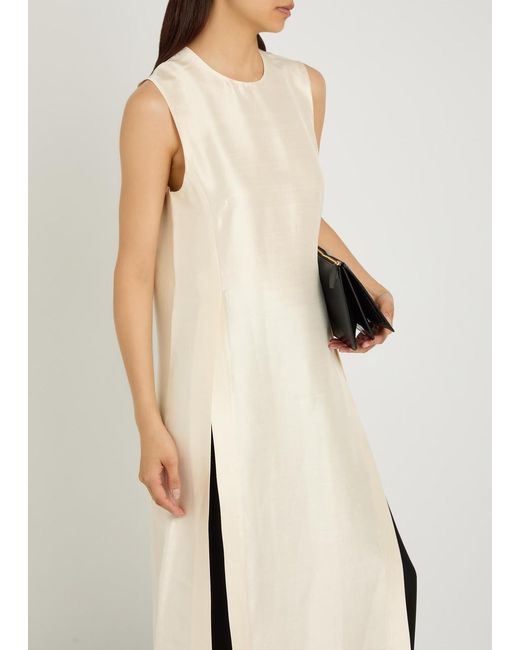Heirlome White Zoey Slubbed Silk Top