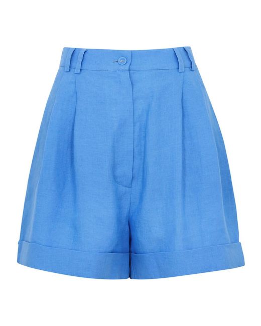 Casa Raki Blue Clementina Linen Shorts