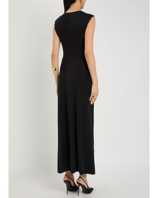Jonathan Simkhai Black Acacia Draped Jersey Maxi Dress