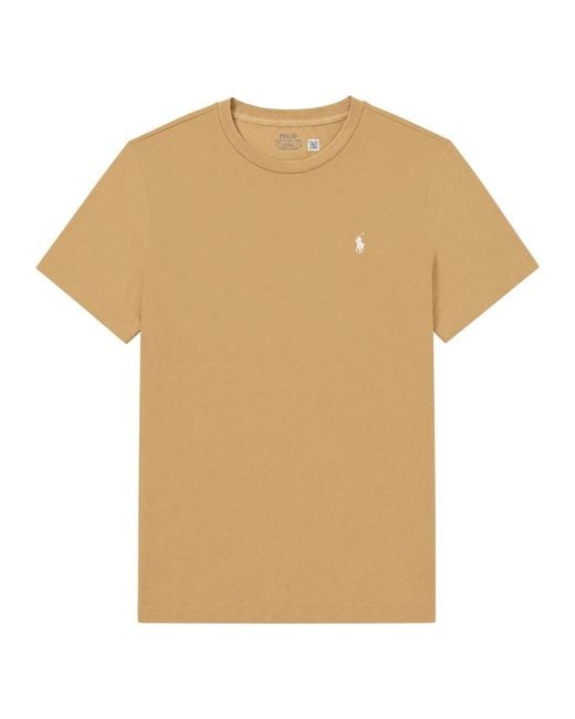 Polo Ralph Lauren Natural Logo-Embroidered Cotton T-Shirt for men
