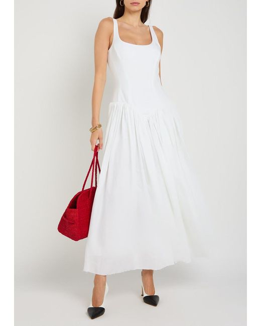 Gabriela Hearst White Naia Linen Maxi Dress