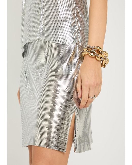 Rabanne Gray Chainmail Mini Skirt