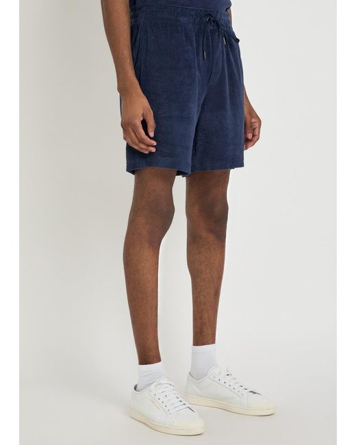Polo Ralph Lauren Blue Logo-Embroidered Terry Shorts for men