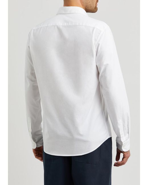 Sunspel White Cotton Oxford Shirt for men