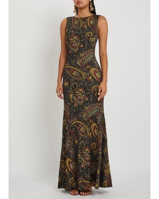 Etro Multicolor Paisley-Jacquard Fine-Knit Maxi Dress