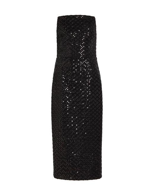 Rebecca Vallance Black Neve Sequin-Embellished Midi Dress