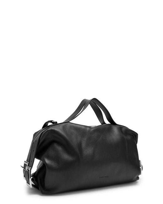 Simone Rocha Black Biker Belted Leather Shoulder Bag