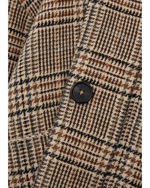 Kassl Brown Checked Wool-blend Jacket