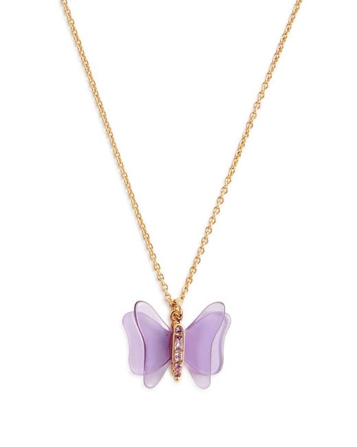 COACH Purple Butterfly Embellished Necklace