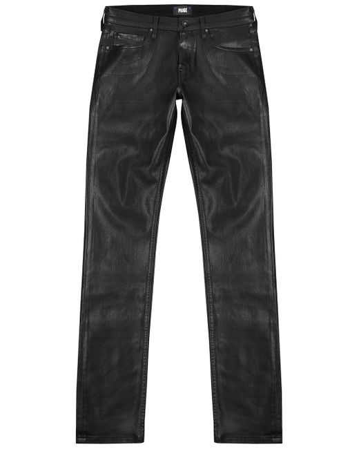 PAIGE Denim Lennox Black Coated Slim 