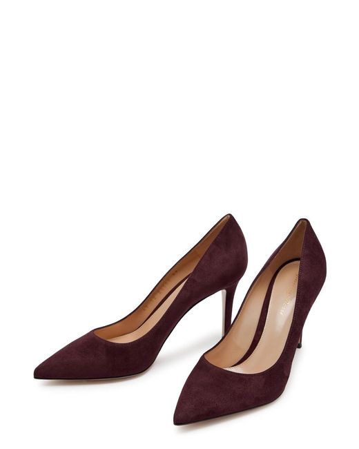 Gianvito Rossi Brown Gianvito 85 Suede Pumps