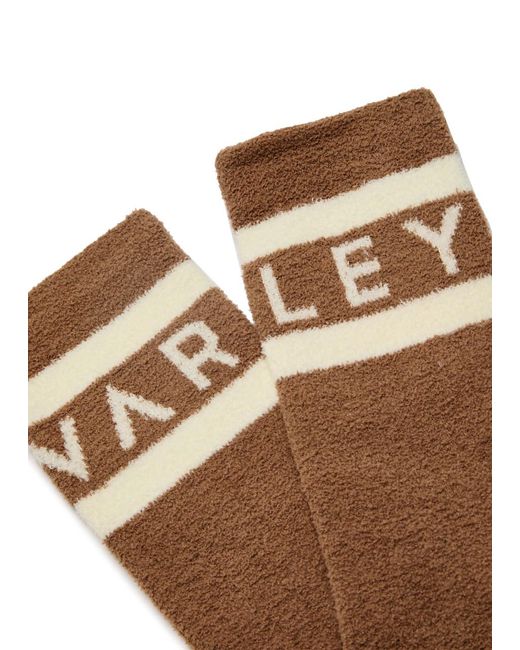 Varley Brown Spencer Logo Terry Socks
