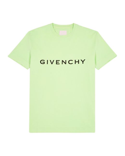 Givenchy Green Logo-print Cotton T-shirt for men