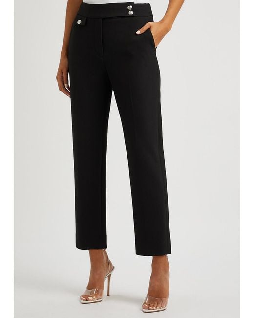 Veronica Beard Black Renzo Straight-leg Trousers