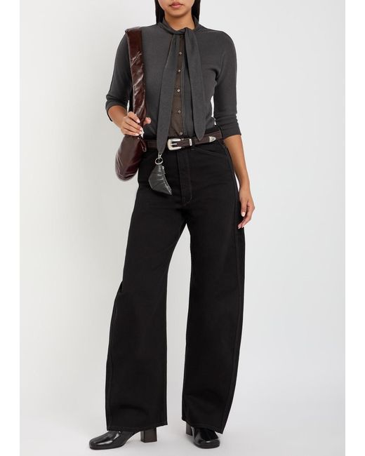 Lemaire Black Curved-Leg Denim Jeans