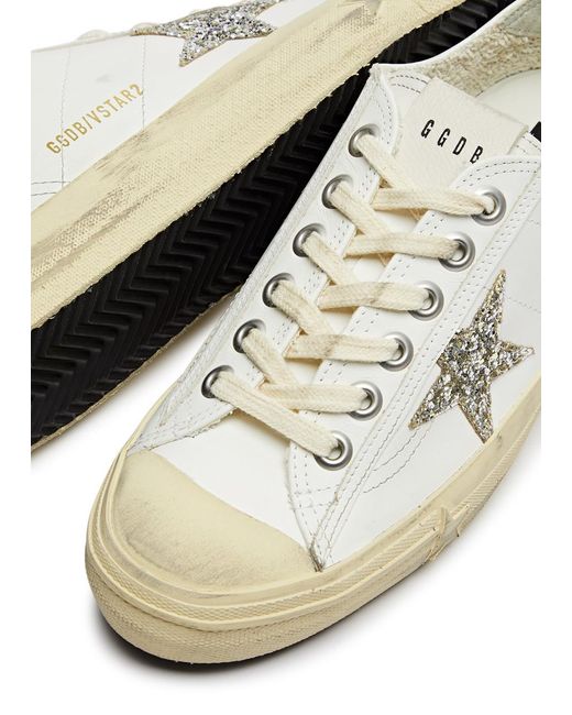 Golden Goose Deluxe Brand White V-star 2 Distressed Leather Sneakers