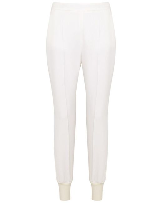 Stella McCartney White Tapered Stretch-crepe Trousers