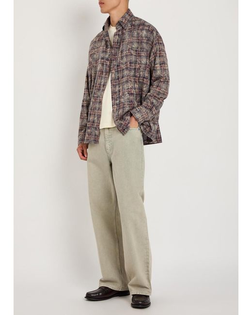 Picante Brown Rocco Checked Cotton Shirt for men