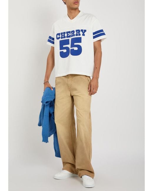 CHERRY LA Natural Western Straight-Leg Cotton Trousers for men