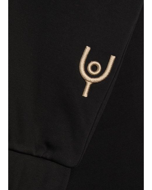 Now You Live Black Magna Logo-Embroidered Cotton-Blend Sweatpants for men