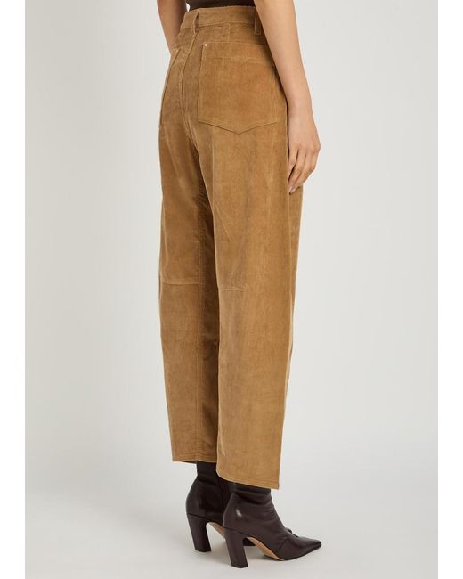 Maria McManus Natural Barrel-Leg Corduroy Jeans