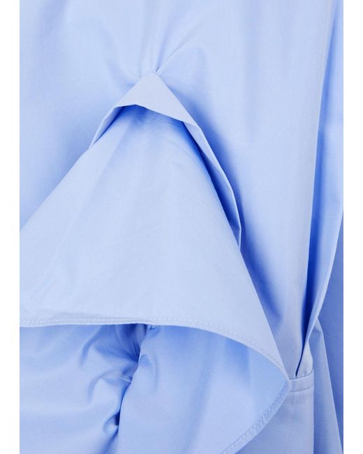 3.1 Phillip Lim Blue Ruffle-Trimmed Cotton-Blend Poplin Shirt