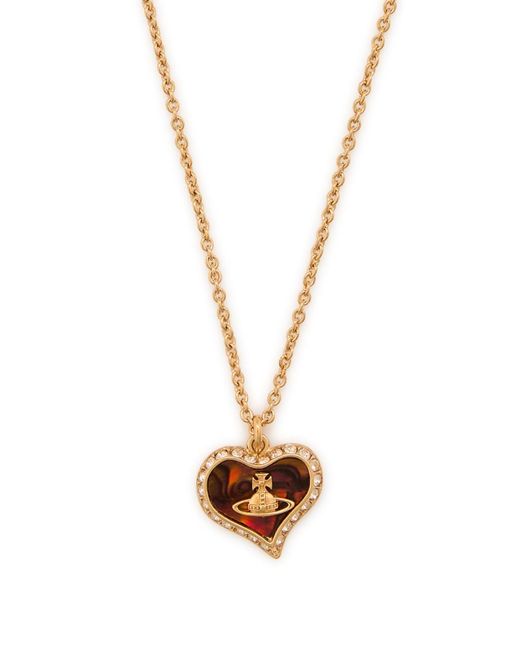 Vivienne Westwood Metallic Petra Crystal-Embellished Heart Necklace