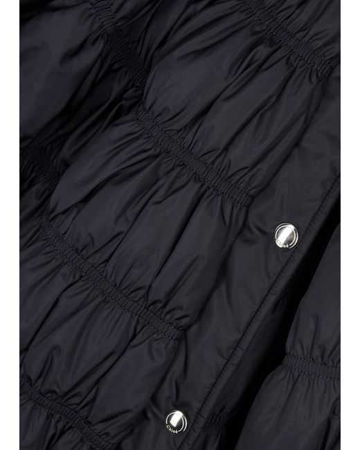 Chloé Black Chloe Ruched Quilted Shell Jacket