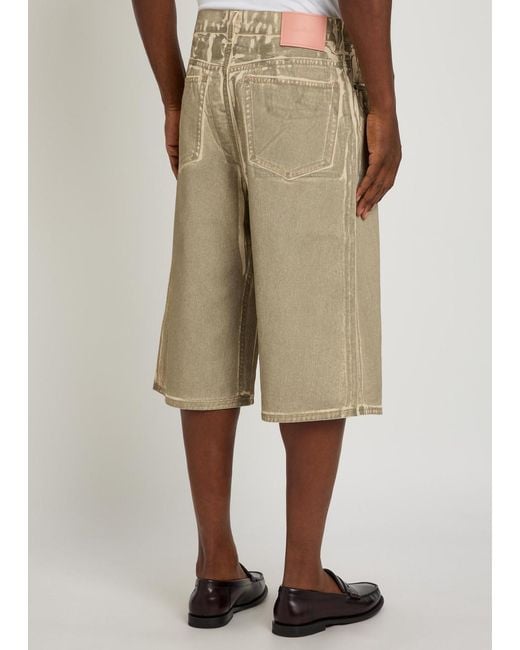 Acne Natural Two-Tone Denim Shorts for men