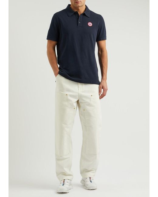 Canada Goose Blue Beckley Logo Piqué Cotton Polo Shirt for men