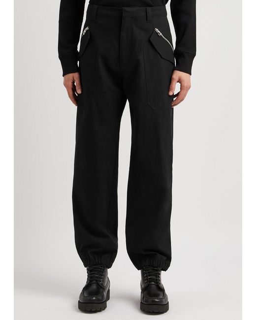 Black cotton cargo trousers 2025